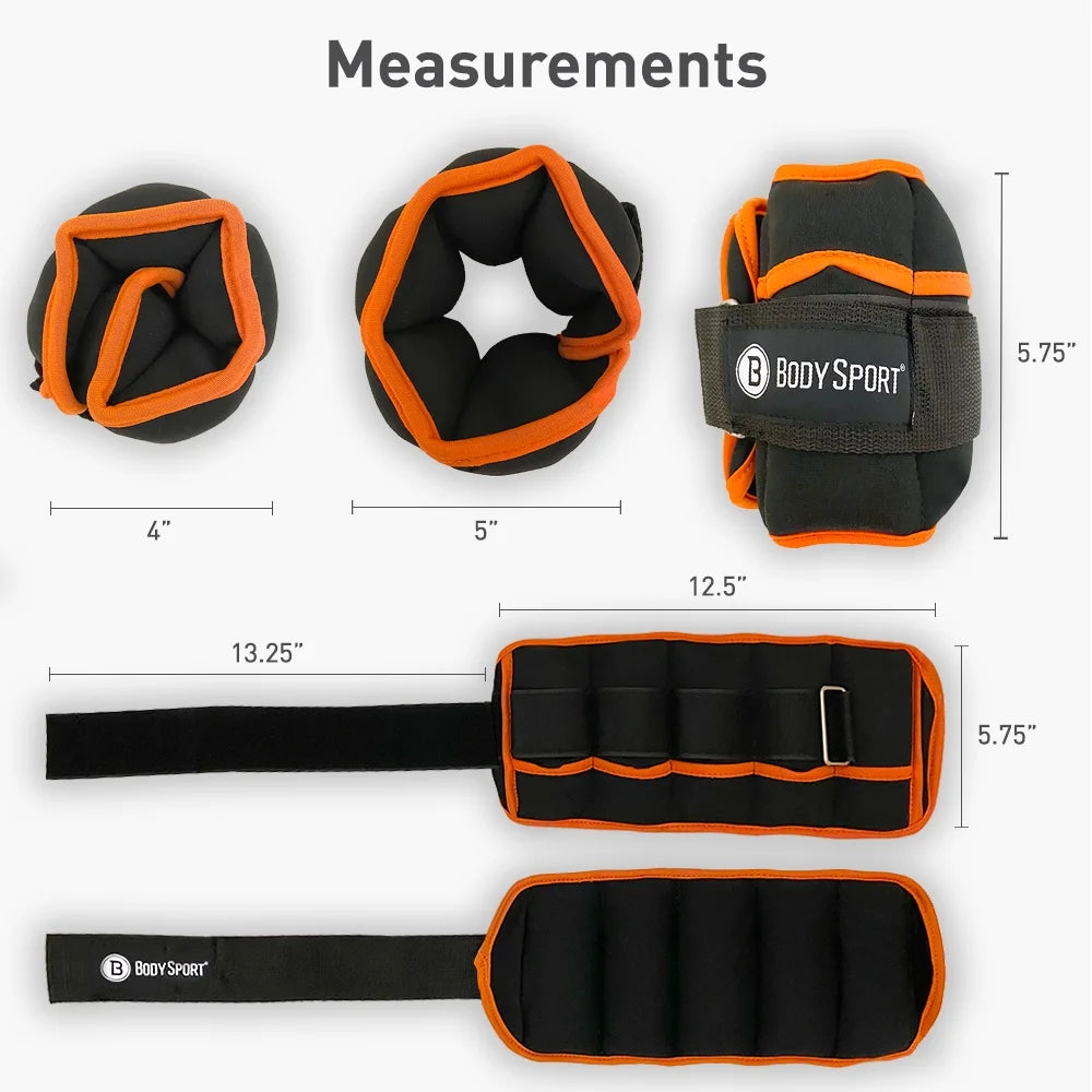 1 Pound – 5 Pound Black/Black Adjustable Ankle Weights for Men, Women, and Kids – Workout Aid for Added Resistance